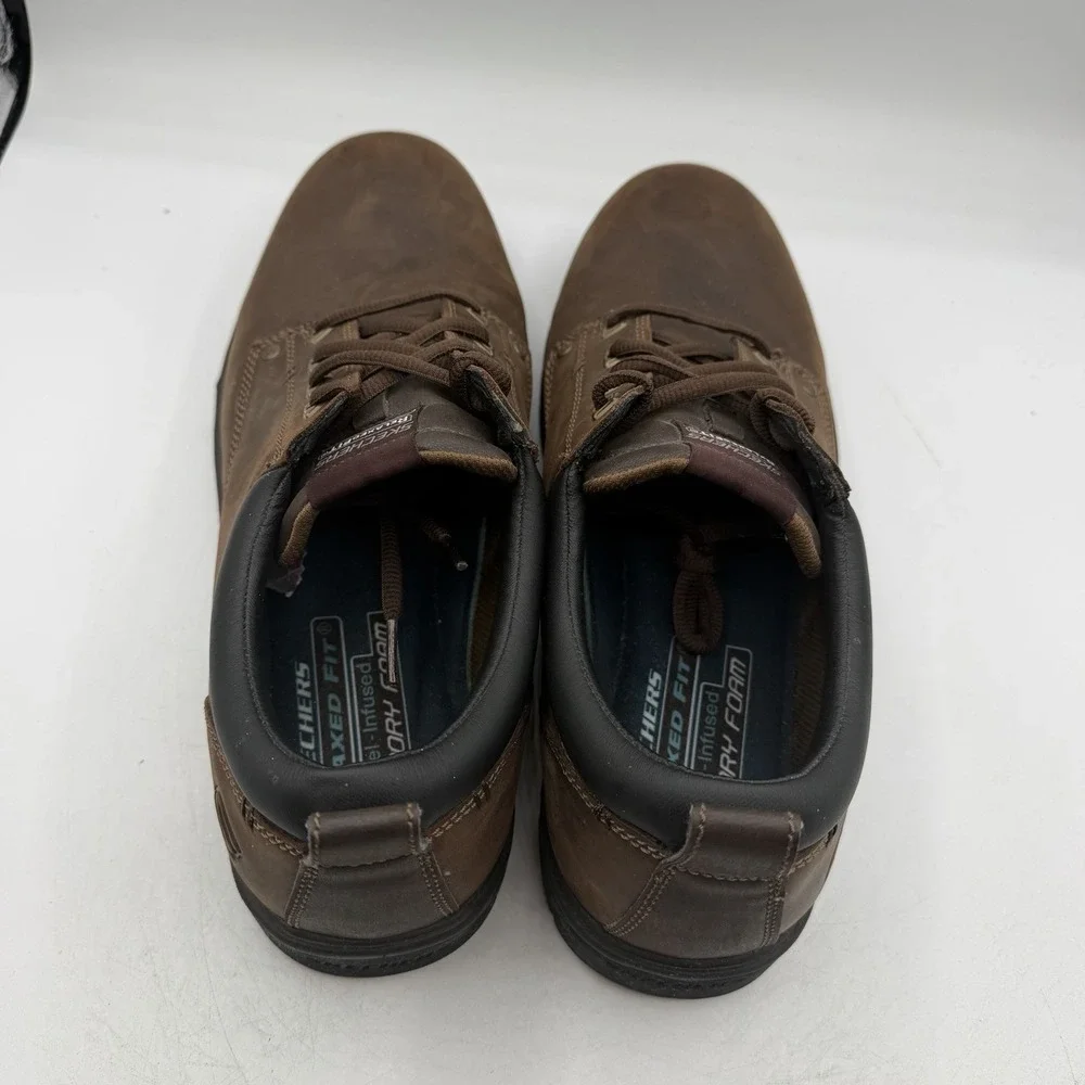 Skechers Segment Rilar Shoes Mens Sz 14 Brown Leather Comfort‎ Oxfords 64260